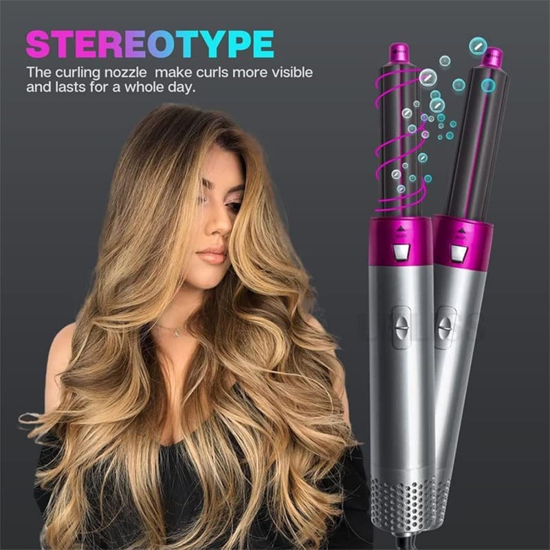 klarako 5 in 1 Electric One Step Hair Dryer Hot Air Brush Styler with Hair Volumizer Curler and Negative Ion Hair Straightener Brush (US) - Image 2