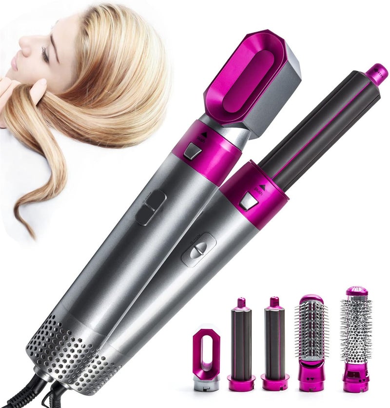 klarako 5 in 1 Electric One Step Hair Dryer Hot Air Brush Styler with Hair Volumizer Curler and Negative Ion Hair Straightener Brush (US) - Image 1