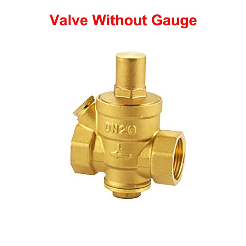1/2" 3/4" 1" 2" Brass Reducing Valve DN15 DN20 DN25 DN50 Female Thread Water Heater Home Pipe Pressure regulating Valve(1/2",Valve with Gauge) - Image 2