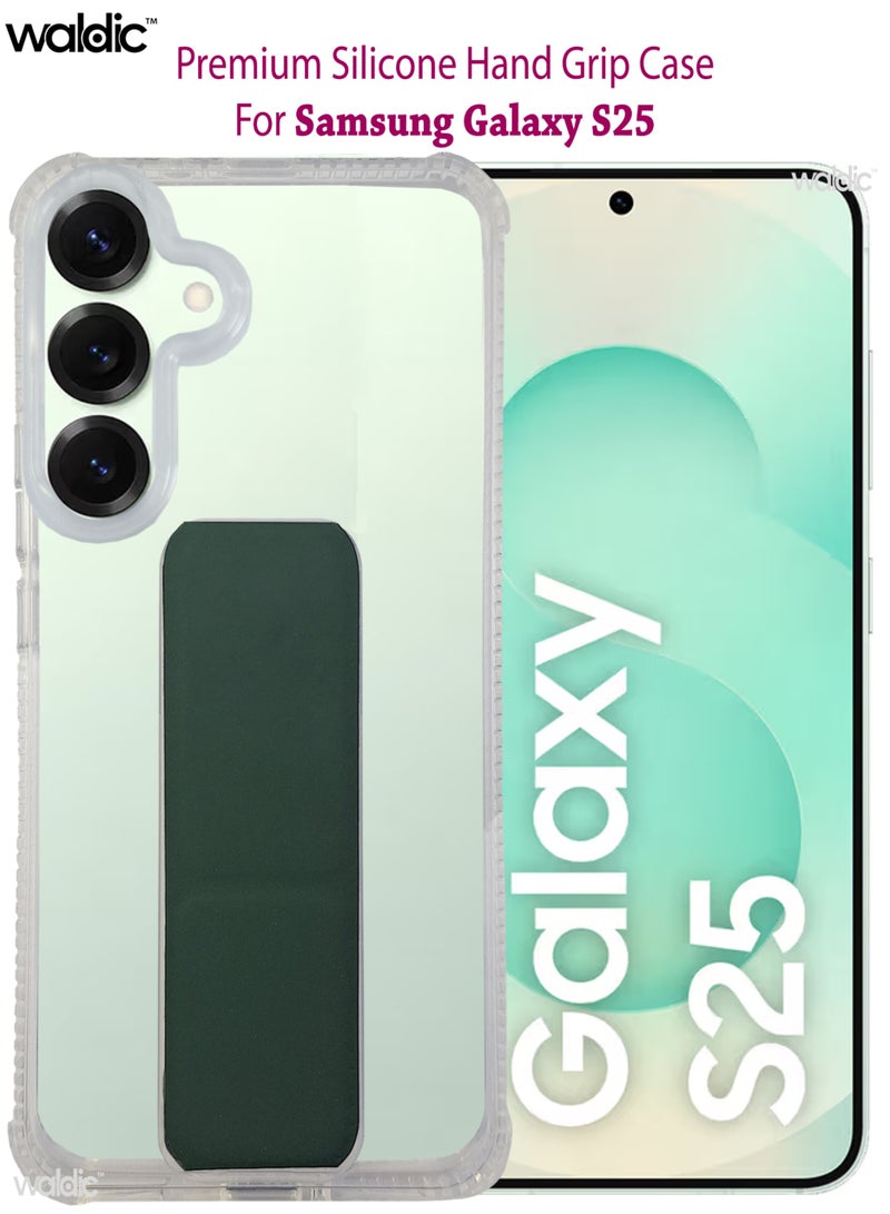Waldic حافظة سامسونج جالاكسي S25 | مصممة لسامسونج جالاكسي S25 | حافة هوائية رقيقة من TPU لامتصاص الصدمات، غلاف مطاطي ناعم من السيليكون يناسب سامسونج جالاكسي S25 | أخضر - Image 1