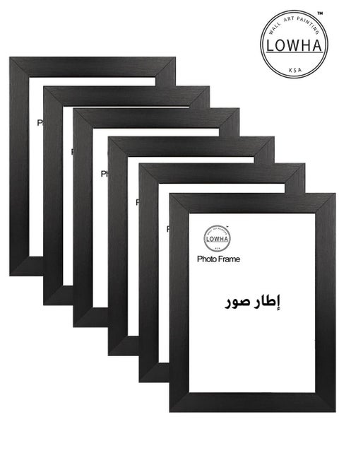 طقم من 6 إطارات صور جدارية أو للطاولة مع قاعدة تثبيت بالعرض أو الطول
