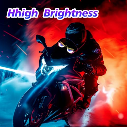 Rayhome LED Eyes for Motorcycle Windshield, 7''x3'' Flexible Devil Car Eyes Animated led, Programmable Bluetooth APP Control Custom Text Pattern Animation LED Sign for Car Windshield - Image 2