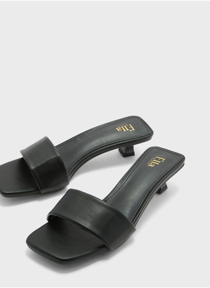 ELLA - One Strap Low Heel Sandal - Image 1