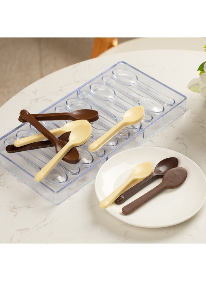 Restaurantware قوالب ملاعق الشوكولاتة من باستري تيك 10.8 × 5.3 بوصة، 10 قوالب ملاعق شوكولاتة - 10 تجاويف، آمنة للتجميد، قوالب ملاعق حلوى من بولي كربونات شفافة، سهلة الإخراج، درجة غذائية - Image 3
