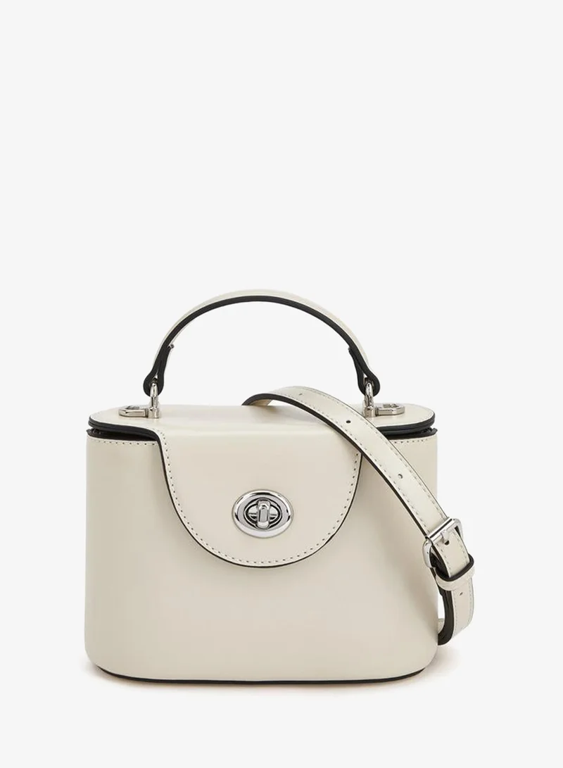 Celeste Solid Crossbody Bag With Twist Lock Closure