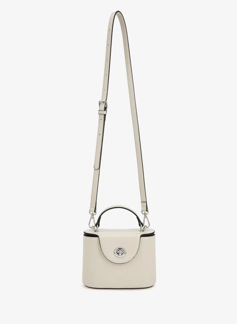 Celeste Solid Crossbody Bag With Twist Lock Closure