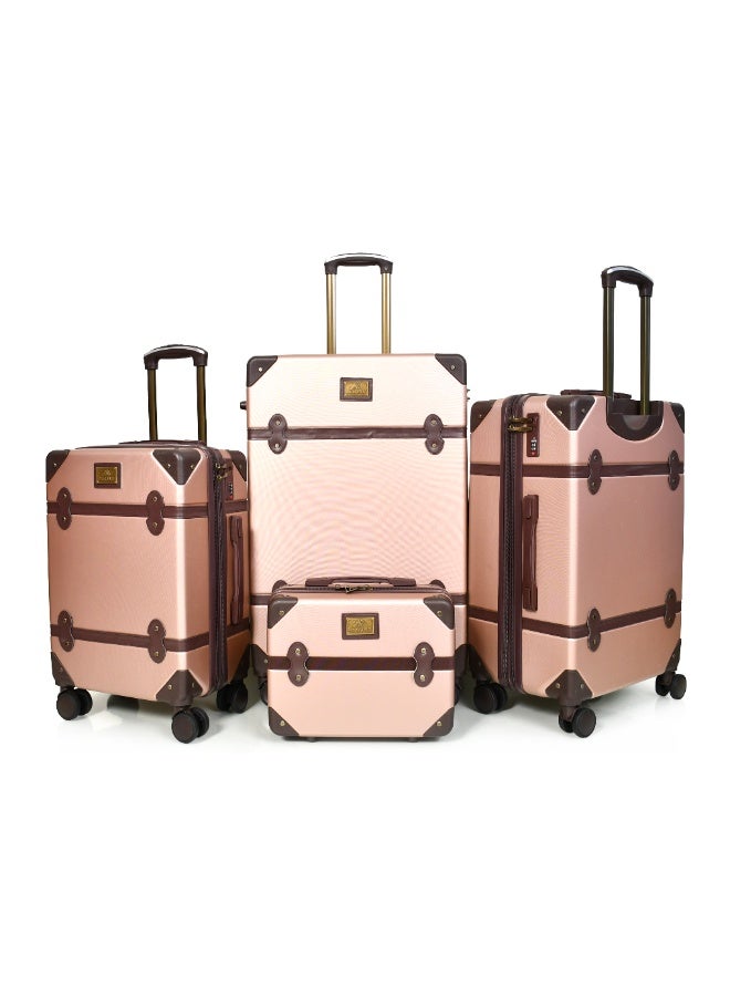 مورانو حقائب سفر كلاسيكية مورانو 4 قطع بعجلات دوارة وقفل أمان مقاسات : 28''-24''-20''-14 أنش لون (روز قولد) - Image 2