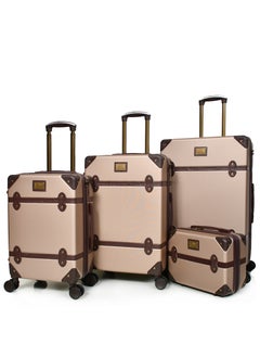 MORANO Classic Morano Travel Bags 4-Pieces with Rotating Wheels and a Safety Lock Sizes : 28''-24''-20''-14 Inch Color (Bronze)  - Image 1