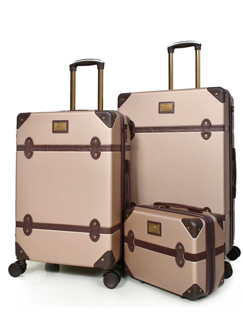 MORANO Classic Morano Travel Bags 4-Pieces with Rotating Wheels and a Safety Lock Sizes : 28''-24''-20''-14 Inch Color (Bronze)  - Image 2