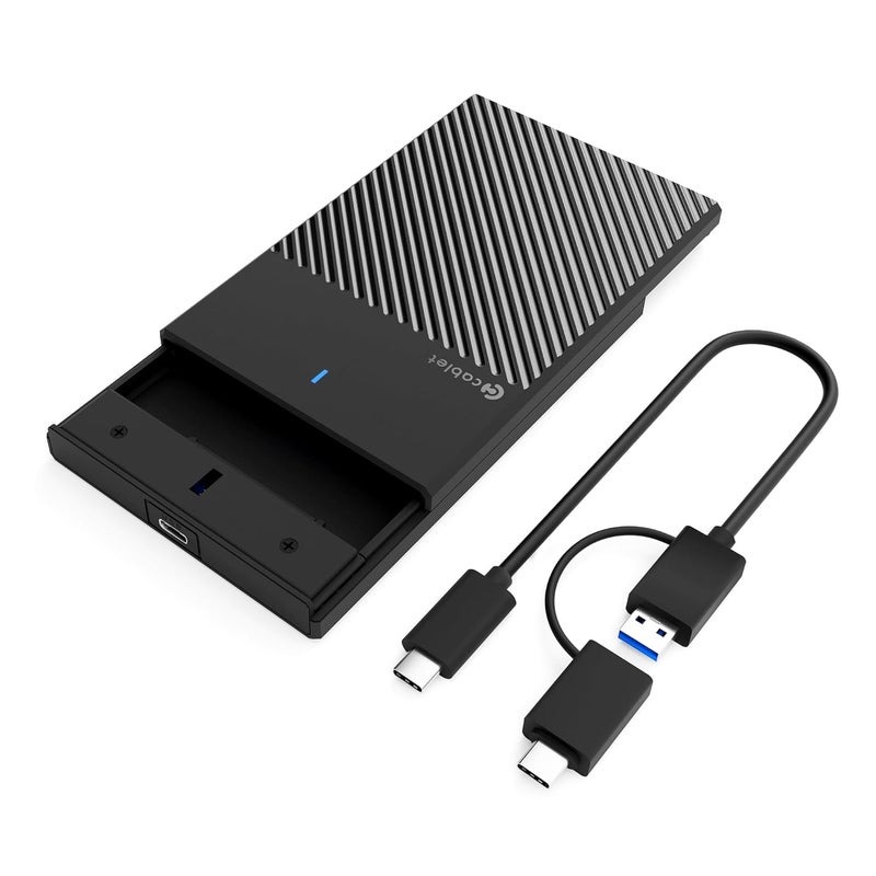 Cablet 2.5 Inch SATA Type C 3.1 HDD/SSD 6GBPS Speed Portable External Enclosure, 7mm and 9.5mm, Tool-Free Design, Supports UASP Max 6TB (Type C) - Image 1