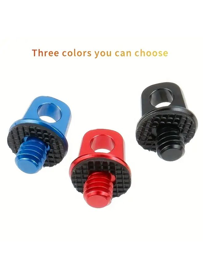 2Pcs 1/4 20 Black Eyelet Screw Shoulder Strap Ring for Tripod Camera Neck Strap Aluminum - Image 2