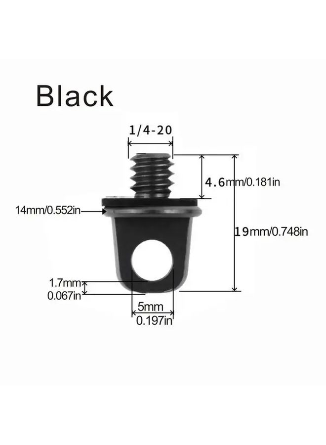 2Pcs 1/4 20 Black Eyelet Screw Shoulder Strap Ring for Tripod Camera Neck Strap Aluminum - Image 5
