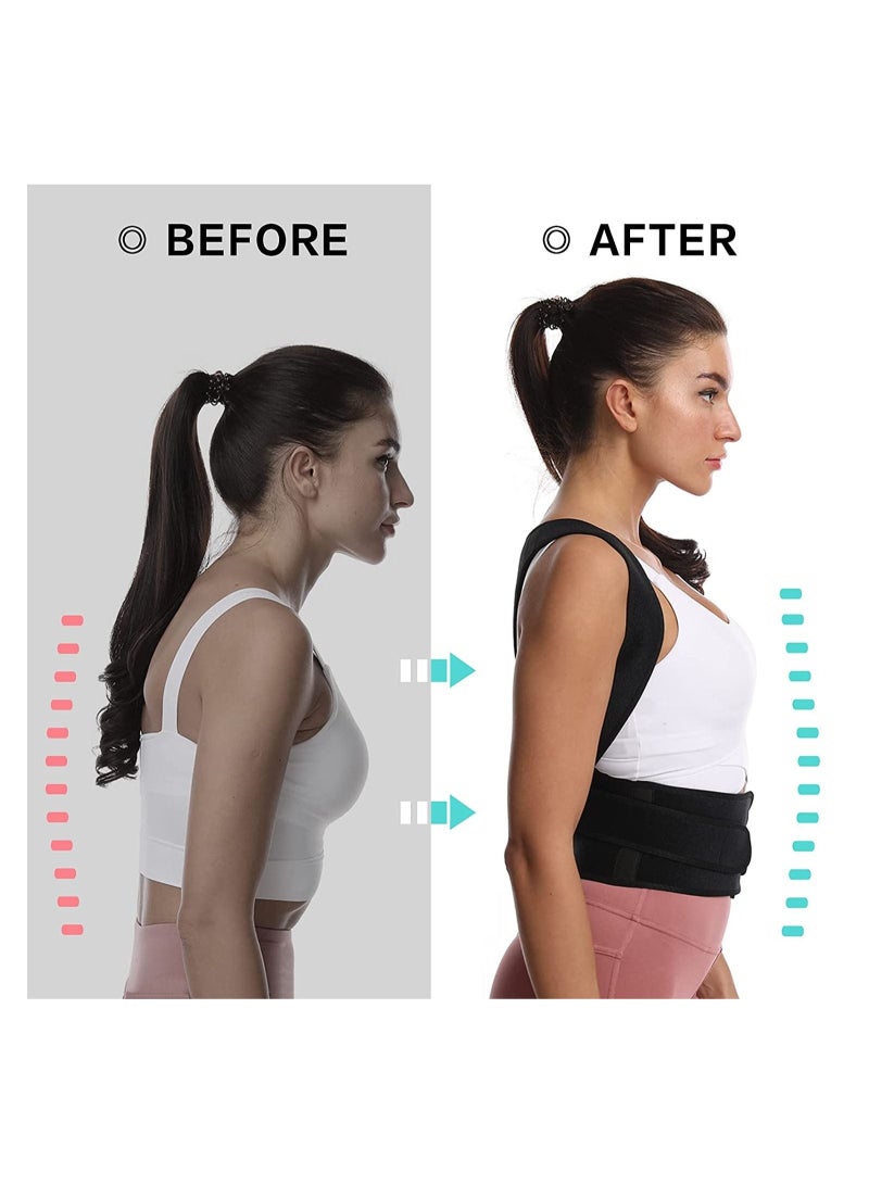 Captaintech Posture Corrector For Women And Men, Adjustable Breathable Back Straightener, Upper Back Brace Support And Providing Pain Relief From Neck, Back Shoulder Improve Temperament - L - Image 4