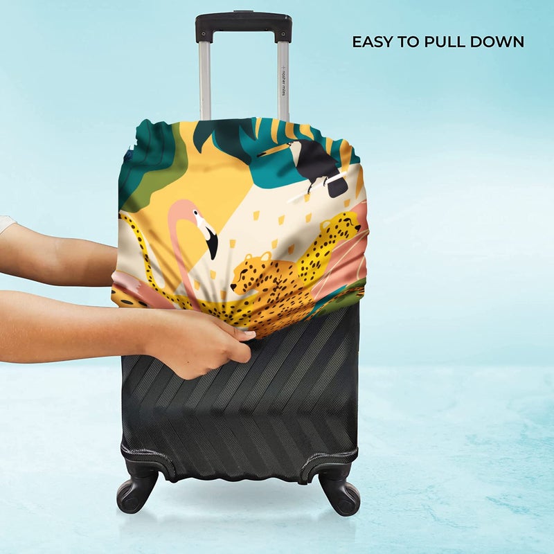 nasher miles Polyester 55 cm (20 Inch) Small Protective Luggage Cover - Leopord Design - Image 2