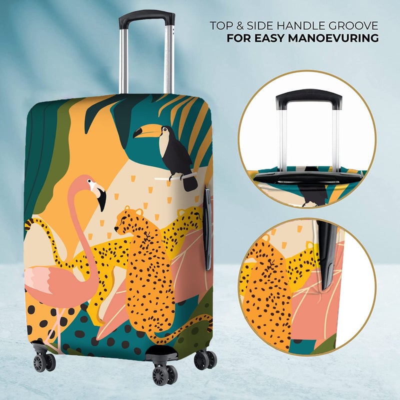 nasher miles Polyester 55 cm (20 Inch) Small Protective Luggage Cover - Leopord Design - Image 5