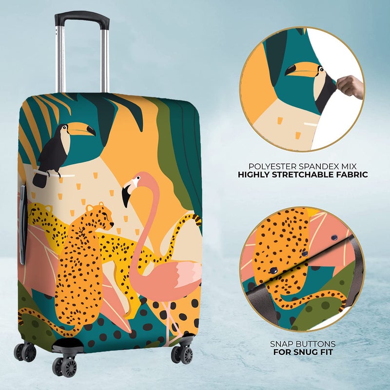 nasher miles Polyester 55 cm (20 Inch) Small Protective Luggage Cover - Leopord Design - Image 4