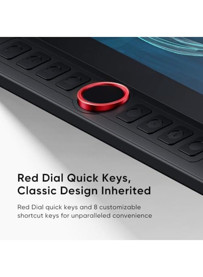 XP-PEN Artist 15.6 Pro V2 Graphics Drawing Tablet with Screen, X3 Pro Stylus 16K Pressure, Fully Laminated Anti-Glare Display, Red Dial, 8 Shortcut Keys, Tilt Support - Image 4