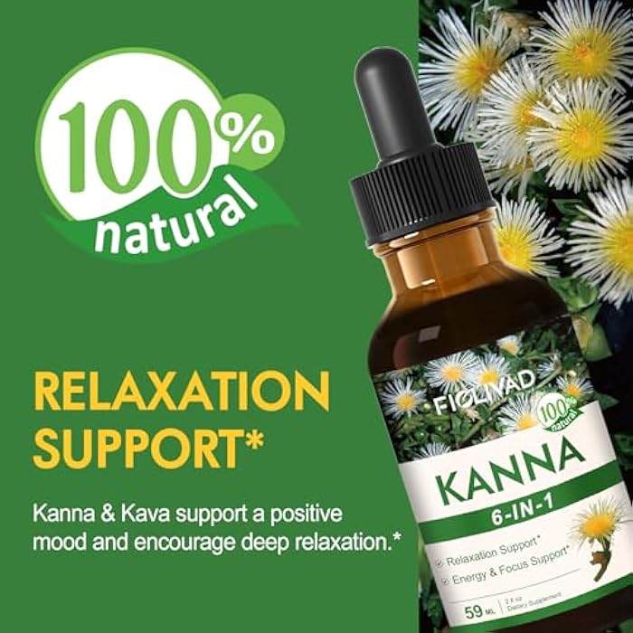 FIOLIVAD قطرات سائل مستخلص كانا، صبغة كانا لدعم الاسترخاء، دعم الطاقة والتركيز، مكملات عشبية طبيعية مع بلسم الليمون، الريحان المقدس، الأشواغاندا. 2 أونصة - Image 2