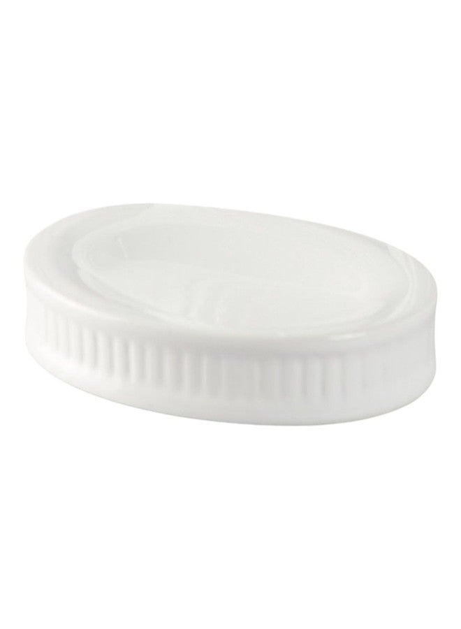 Kookee Ceramic Soap Holder, Durable & Stylish Soap Dish for Bathroom & Kitchen (1 Piece) White (08197-SH) - Image 1