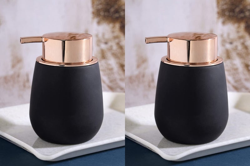 HAINE Unbreakable Liquid Soap Dispenser for handwash with Chrome Bronze Color Pump, 250ml (Black, 2) - Image 5