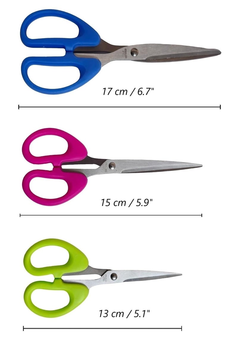 Heff Scissors Set of 3, Multipurpose Scissor for Office, Home and Students - Image 2