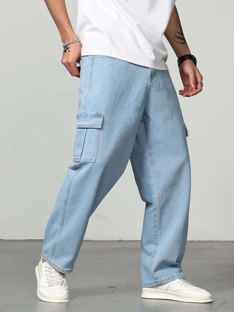 JVX Men Jeans || CargoJeans for Men || CARGOJEANS || Jeans for Man (NJJ-07) (in, Numeric, 32, Sky) - Image 2