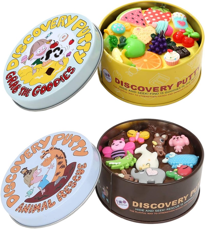 Fun and Function - The Original Discovery Putty - Therapy Putty for Kids w/Hidden Pieces - Grab The Goodies & Animal Rescue - Image 1