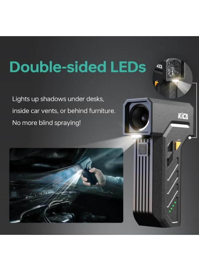 كيكا KiCA Electric Air Duster with LED Light - 130000 RPM Cordless Air Duster, Stepless Speed Control, Brushless Dust Blower for Computer, Keyboard, Outdoor, House and Car - Jet Fan Ultra - Image 3