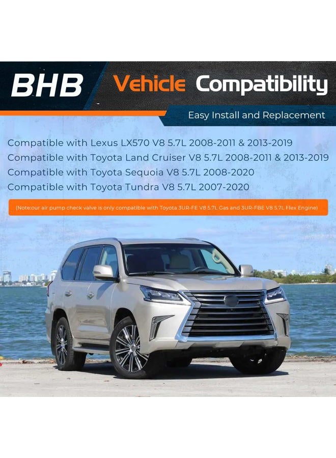 BHB Secondary Air Injection Check Pump Control Valve Compatible with Toyota Tundra Sequoia Lexus LX570 Land Cruiser V8 5.7L Replace 2570138064 2570138060 2570138061 2570138062 2570138063 911643 119137 - Image 5