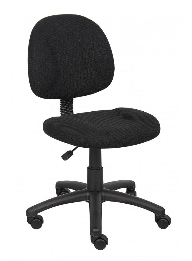 Boss Office Products Nylon Black Boss Office Deluxe Posture Chair, 25" W x 25" D x 35-40" H - Image 1