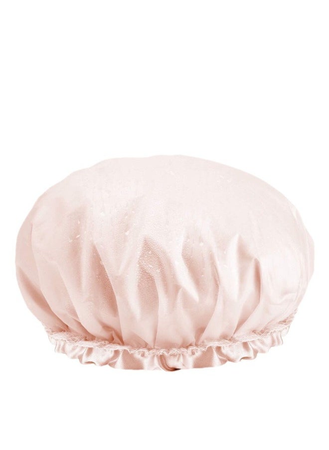 yongsheng 3PCS Reusable Shower Hair Caps, Adjustable Shower Cap Hair Cap for Women, Double Layers with Satin Lined  - Image 2