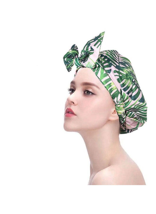 yongsheng 3PCS Reusable Shower Hair Caps, Adjustable Shower Cap Hair Cap for Women, Double Layers with Satin Lined  - Image 3