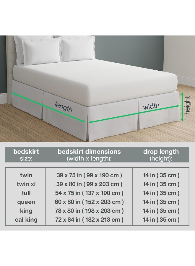 Bed Maker's Bed Makerâ€™s Never Lift Your Mattress Microfiber Wrap-Around Bed Skirt, Gathered Ruffled Style, Classic 14 Inch Drop Length, Queen, White - Image 3
