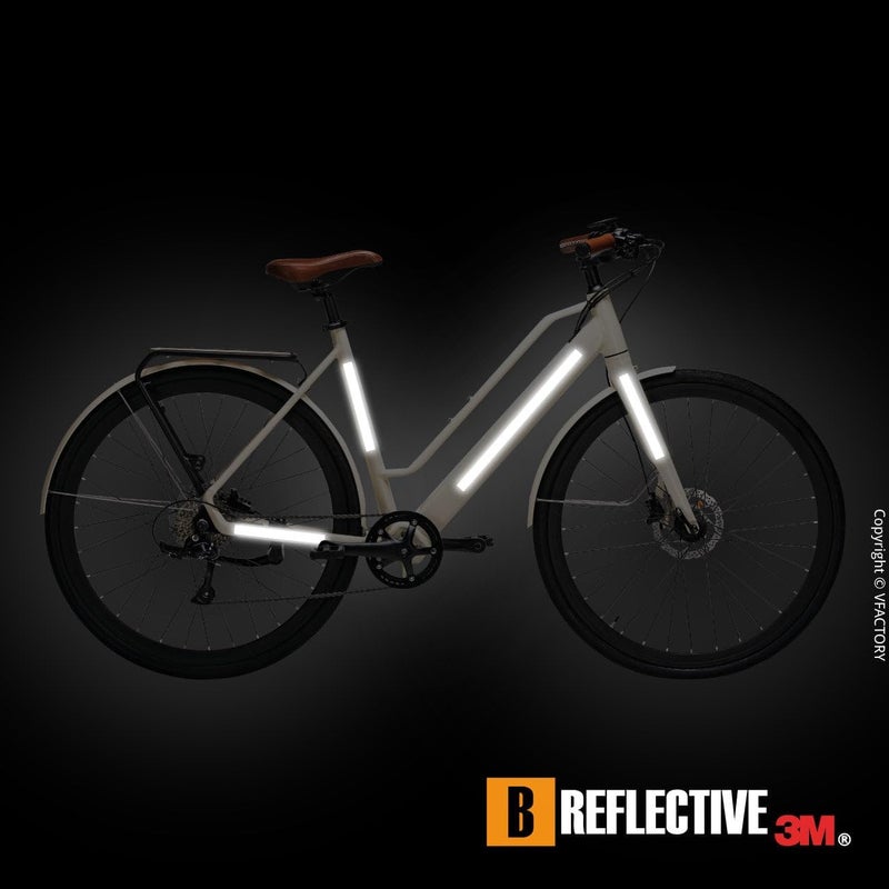 B REFLECTIVE Set of 8 Retro Reflective Stickers for Scooters, Bikes, Motorcycles,... - Multi Support Strips - High Visibility - 3M Technology™ - Maximum grip - Image 3