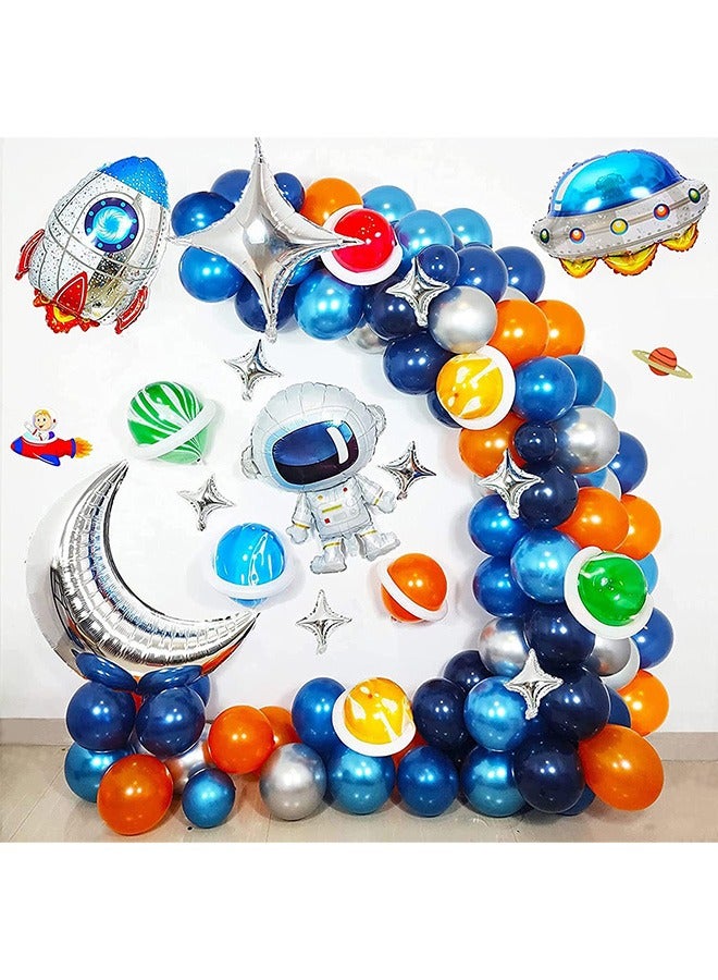 Outer Space Birthday Party Decoration Set Balloons Banner Supplies Astronaut Space Ship for Boys Men Kids Happy Birthday Balloons for Party Decor - Image 1