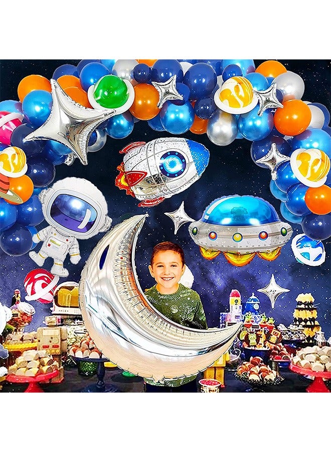 Outer Space Birthday Party Decoration Set Balloons Banner Supplies Astronaut Space Ship for Boys Men Kids Happy Birthday Balloons for Party Decor - Image 2