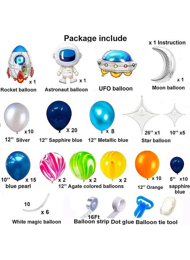 Outer Space Birthday Party Decoration Set Balloons Banner Supplies Astronaut Space Ship for Boys Men Kids Happy Birthday Balloons for Party Decor - Image 3