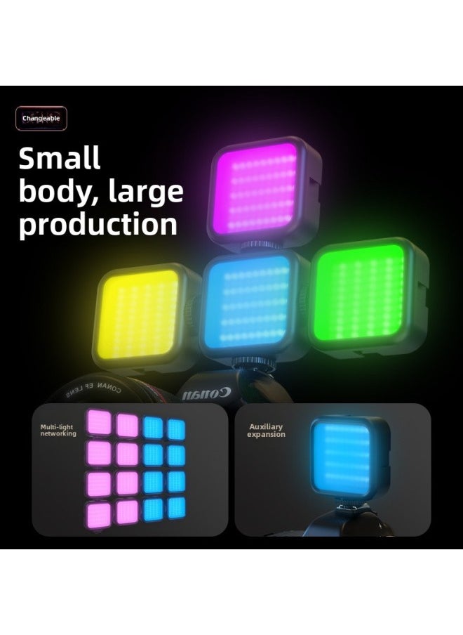 Generic - RGB Portable Pocket Light LED Tofu Light Photography Light Charging Camera With Hot Boots Photo Video Light Free Shipping-Light Source Color:Three-color Pocket Lamp - Image 1