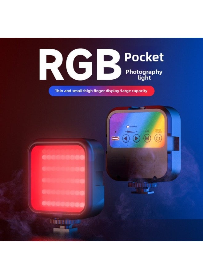 Generic - RGB Portable Pocket Light LED Tofu Light Photography Light Charging Camera With Hot Boots Photo Video Light Free Shipping-Light Source Color:Three-color Pocket Lamp - Image 1