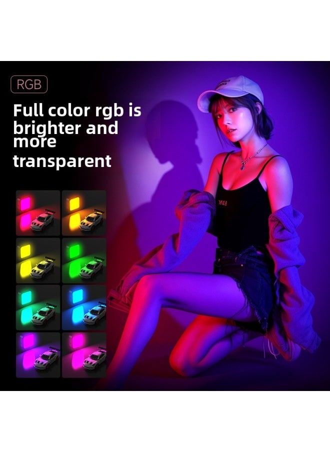 Generic - RGB Portable Pocket Light LED Tofu Light Photography Light Charging Camera With Hot Boots Photo Video Light Free Shipping-Light Source Color:Three-color Pocket Lamp - Image 1