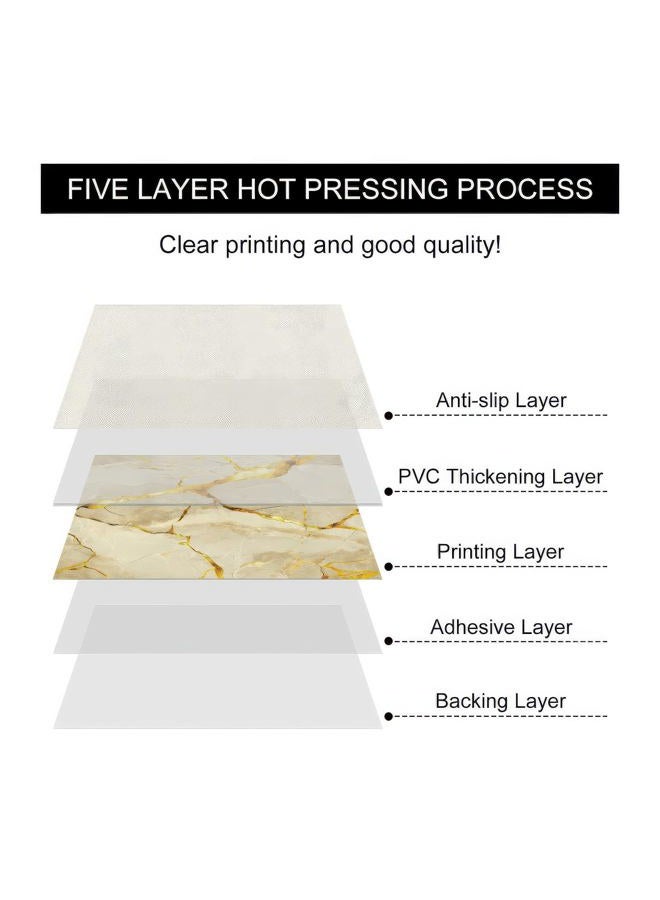 HOMETITUTE 10 Pcs Gold Cracked Marble Pattern Floor Tiles 12x12 Inch Removable Self Adhesive DIY for Kitchen, Bathroom, Living Room, Entryway, Home Decor - Image 2