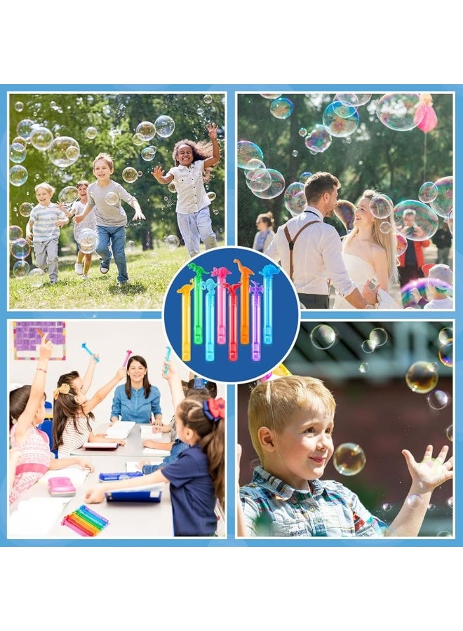 JOYIN مجموعة JOYIN من 32 قطعة من فقاعات الحفلات للأطفال، 8 ألوان من عصي الفقاعات الديناصورية الصغيرة، هدايا أكياس الحفلات، ألعاب صندوق الكنز، جوائز الفصول الدراسية للأولاد والبنات - Image 2