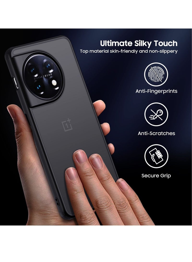 Captaintech Slim Fit Case with Camera Lens Protector for OnePlus 11, Translucent Frosted Phone Cover, Soft Edge & Hard Back Shockproof Protective Shell, Designed for OnePlus 11 5G - Image 4