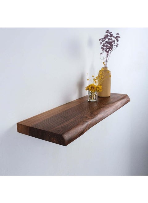 Horoof Home® Rustic Live Edge Floating Wood Shelf – 15x10 cm, Handcrafted Wall Décor Display, Natural Solid Wood, SM382