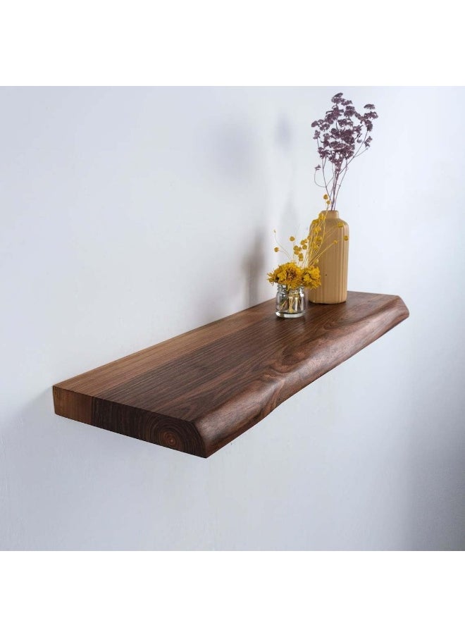 Horoof Home Horoof Home® Rustic Live Edge Floating Wood Shelf – 15x10 cm, Handcrafted Wall Décor Display, Natural Solid Wood, SM382  - Image 1