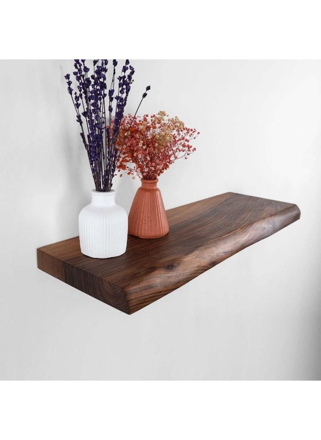 Horoof Home Horoof Home® Rustic Live Edge Floating Wood Shelf – 15x10 cm, Handcrafted Wall Décor Display, Natural Solid Wood, SM382  - Image 3