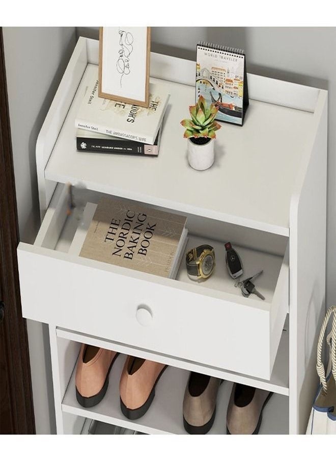C&C Home - Multi Layers Shoe Rack with Storage Drawer and Changing Stool 105 x 24 x 116 cm - Image 1