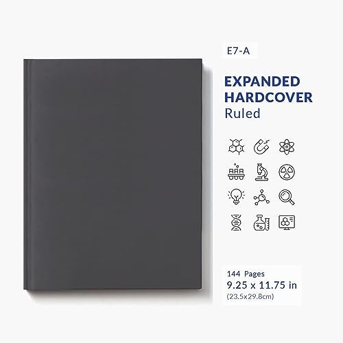 Vela Sciences Advanced E7-A Expanded Hardcover Lab Notebook, 9.25 x 11.75 in (23.5 x 30 cm), 144 Pages, Permanent Bound, 70lb Heavyweight Paper (1-Pack, Ruled) - Image 2