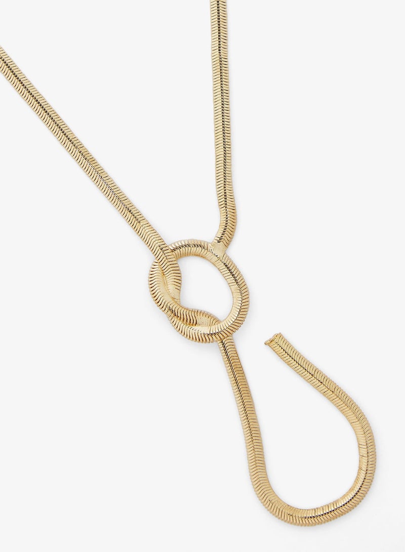 ELLA Knot Detail Drop Necklace - Image 3