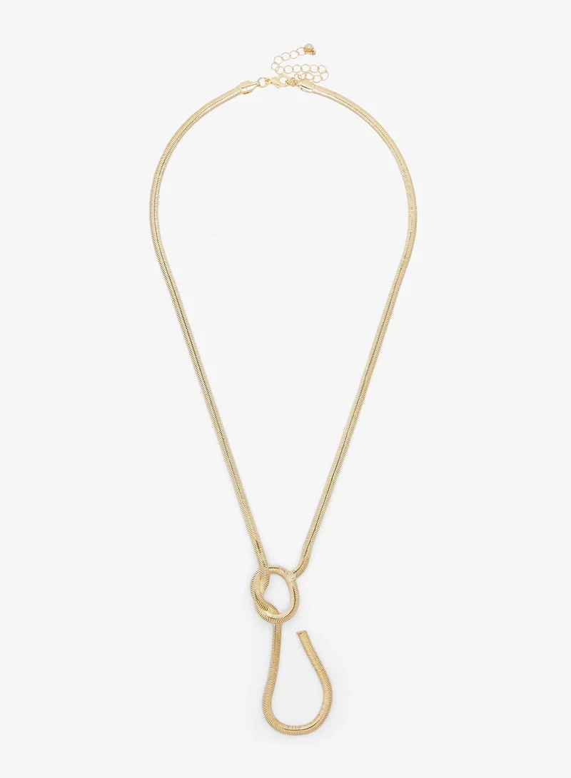 ELLA Knot Detail Drop Necklace